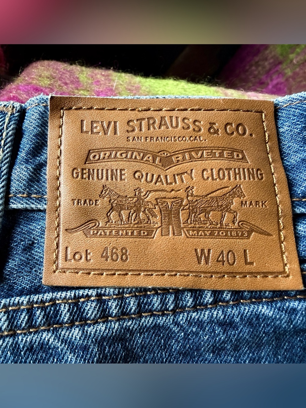 Levi's Men's Blue Denim Jeans with Leather Logo Patch